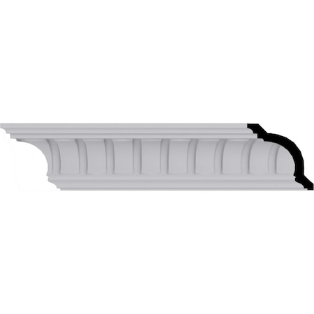 Ekena Millwork 3 1/2"H x 3 1/2"P x 4 3/4"F x 94 1/2"L, (1 5/8" Repeat), Cove Dentil Crown Moulding MLD04X04X04DE